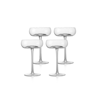 B&Q -  Pack Of 4 Knightsbridge Crystal Champagne Coupe Glasses
