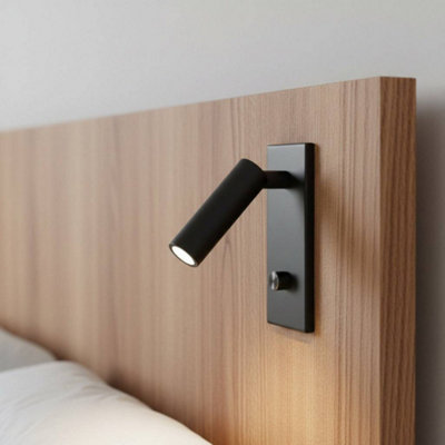 Ultra Beam Lighting Ultrabeam Bedroom Reading Light Recessed Wall Or Headboard Mounted Dimmable Led Black Finish from B&Q