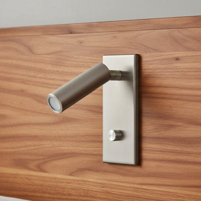 Ultra Beam Lighting Ultrabeam Bedroom Reading Light Wall Or Headboard Recessed Dimmable Led Brushed Nickel Finish from B&Q