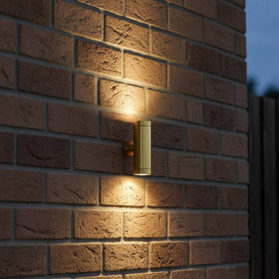 Ultra Beam Lighting Ultrabeam Brass Up And Down Outdoor Led Wall Light 6 Watt Led 600 Lumen Ip65 from B&Q