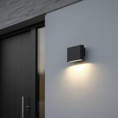 Ultra Beam Lighting Ultrabeam Black Outdoor Led Wall Light 6 Watt Led 600 Lumens Wall Downlight from B&Q