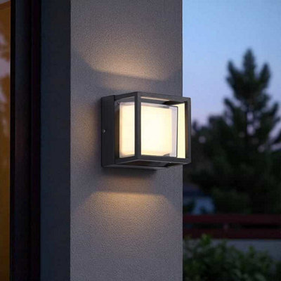 Ultra Beam Lighting Ultrabeam Square Black Outdoor Led Wall Light 12 Watt Led 1200 Lumens from B&Q