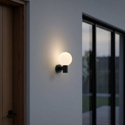 Ultra Beam Lighting Ultrabeam Black Globe Outdoor Led Wall Light 3 Watt Led 300 Lumen Compact Design from B&Q