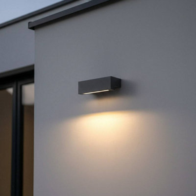 Ultra Beam Lighting Ultrabeam Black Outdoor Led Wall Light 9 Watt Led 900 Lumen Wall Downlight from B&Q