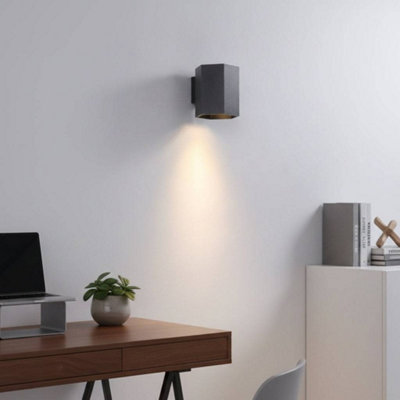 B&Q -  Ultrabeam Black Hexagonal Indoor Led Wall Light 5 Watt Dimmable Gu10 Led 400 Lumen Height 120mm