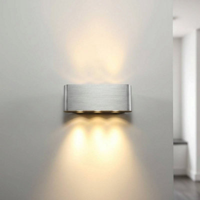 Rackhams Light 6 Watt Brushed Aluminium Internal Wall Up And Down - Image 3