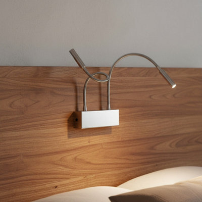 Ultra Beam Lighting Ultrabeam Wall Mounted Bedroom Reading Light With Flexible Arms Chrome Finish 2 Watt 3000K Warm White Led from B&Q