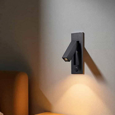 Ultra Beam Lighting Ultrabeam Black Wall Mounted Recessed Bedside Reading Light 3 Watt 3000K Warm White Led from B&Q