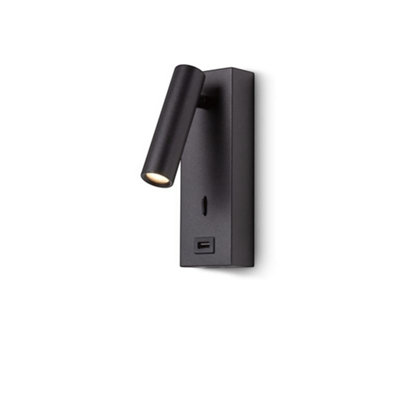 UltraBeam 3 Watt LED Wall Mounted Bedroom Reading Light With USB Charging Port - Image 3