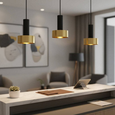 Ultra Beam Lighting Ultrabeam Gold Led Ceiling Pendant Light 5 Watt Dimmable Gu10 Lamp 350 Lumens Measures 148mm Diameter from B&Q