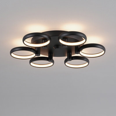 Ultra Beam Lighting Ultrabeam Ring Design Black Led Ceiling Light 36 Watt Warm White Led's Measures 504mm Diameter from B&Q