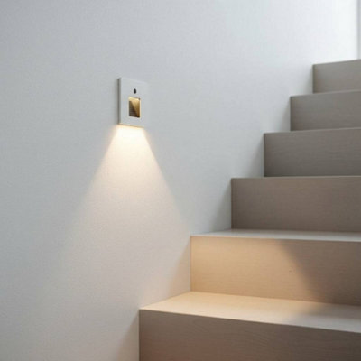 Ultra Beam Lighting Ultrabeam 3 Watt White Mini Recessed Wall Or Stairway Light With Movement Sensor 3000K Warm White Led from B&Q
