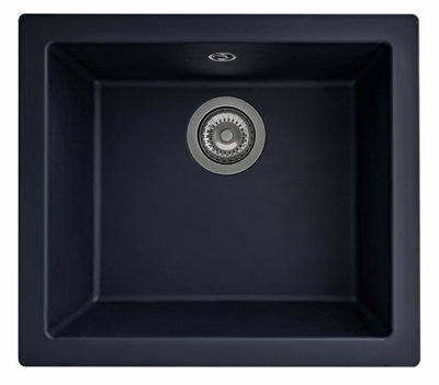 Rocklite Weston 1.0 Bowl Black Composite Inset/undermount from B&Q