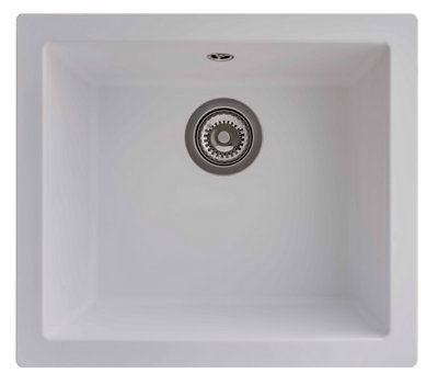 Rocklite Weston 1.0 Bowl White Composite Inset/undermount from B&Q