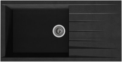 Rocklite Bredon 1.0 Bowl Black Composite Reversible from B&Q
