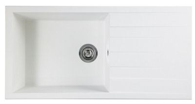 Rocklite Bredon 1.0 Bowl White Composite Reversible from B&Q