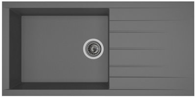 Rocklite Bredon 1.0 Large Bowl Grey Composite Reversible from B&Q