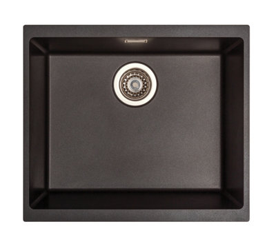 Harlyn Sennen Black Single Large Bowl Granite Sink