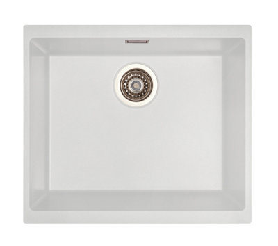 Harlyn Sennen White Single Large Bowl Granite Sink