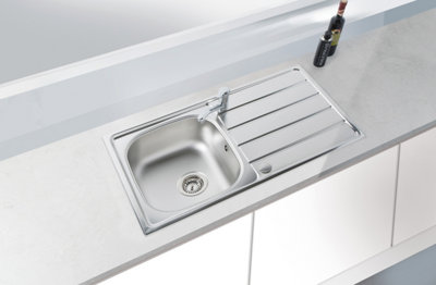 Harlyn Towan Compact 1.0 Inset Steel Sink With Waste