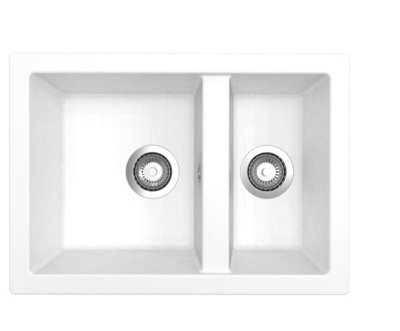 Rocklite Weston 1.5 Bowl White Composite Inset/undermount from B&Q