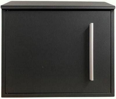 B&Q -  Black Wall-Mounted Lockable PostboxWaterproofModern Mailbox With Newspaper Slot For Home Or Office