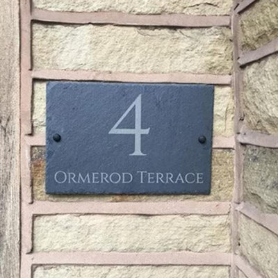 One Of A Kind Design Uk Natural Personalised Slate House SignHouse Number PlaquePersonalised Address Number PlateOutdoor Nam from B&Q