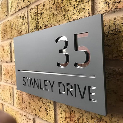 One of a Kind Design UK Ne Of A Kind Uk Modern Custom House Sign Personalised Acrylic Door Plaque With NameNumber & Address Waterproof Design For Homes from B&Q