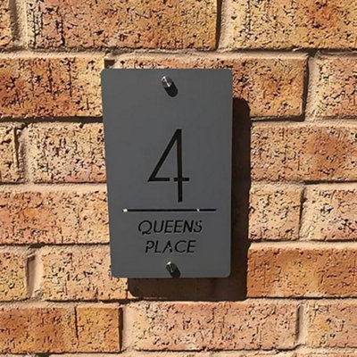 One Of A Kind Design Uk Personalised House Number Sign Modern Acrylic Door Plaque With Vertical Address Waterproof Outdoor Sign Fo from B&Q
