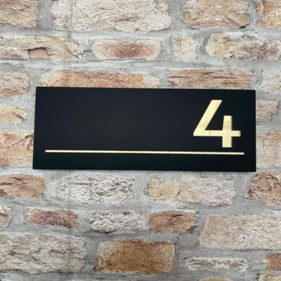 One of a Kind Design UK One Of Kind Uk Personalised Modern House Sign Acrylic Door Number Plaque-30X15 Cm (Grey) from B&Q
