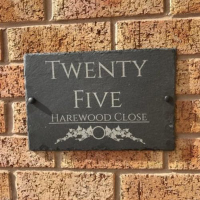 One Of A Kind Design Uk Personalised Slate House Sign30X20Cm from B&Q