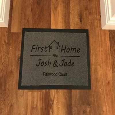 One Of A Kind Design Uk Personalised First Home Doormat -8mm Pile Housewarming Gift40X60Cm from B&Q