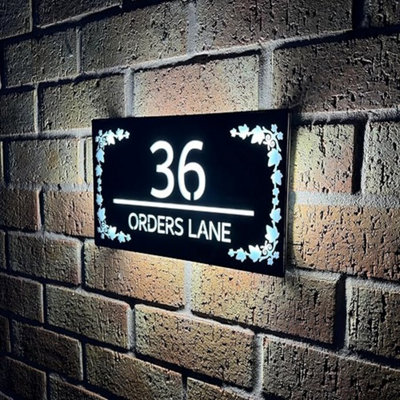 One Of A Kind Design Uk Personalised 85 Leds Illuminated House Sign -305X155 mm (BlackDfl-30X15) from B&Q