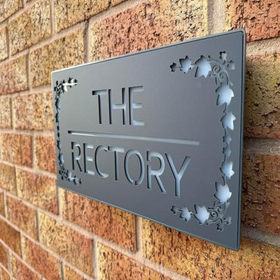 One Of A Kind Design Uk Personalised Led Illuminated House Sign With 85 Leds- 305X155 mm (GreyDfl-30X15) from B&Q