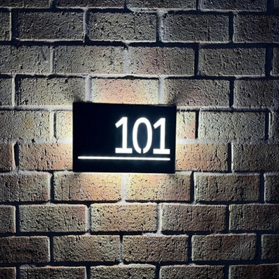 One Of A Kind Design Uk Personalised Led Illuminated House Sign With 85 Leds305X155 mm (BlackOnl-30X15) from B&Q
