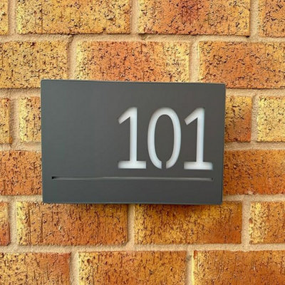 One Of A Kind Design Uk Personalised Led Illuminated House Sign With 85 Leds305X155 mm (GreyOnl-30X15) from B&Q