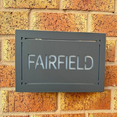 One Of A Kind Design Uk Personalised Led Illuminated House Sign With 85 Leds -(GreySfl-30X15) from B&Q