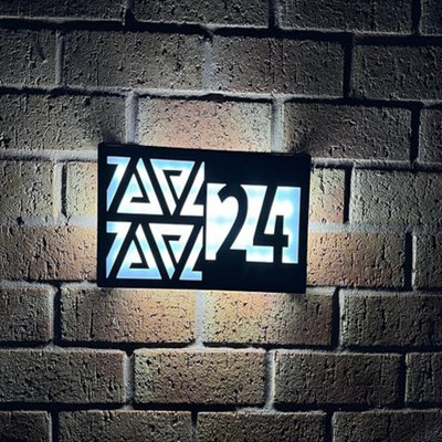 One Of A Kind Design Uk Personalised Led Illuminated House Sign With 85 Leds -305X155 mm (BlackTml-30X15) from B&Q