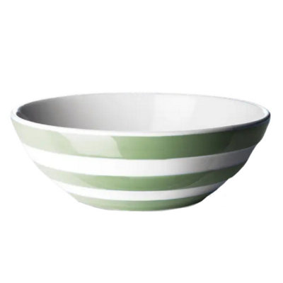Breakfast Bowl: 1 X 17Cm Cereal Bowl Cornishware Willow GreenCeramic from B&Q