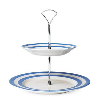 Tiered Cake Stand: 23Cm Cornishware Blue 2 Tier from B&Q