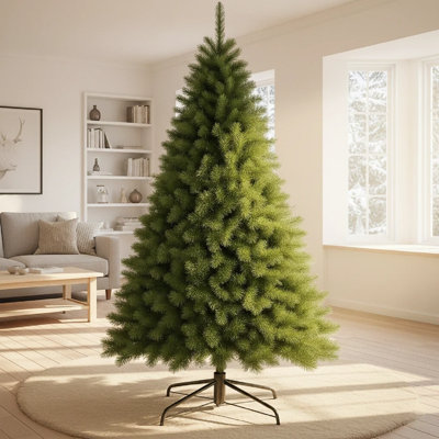 Christmas Tree With Metal Stand Bushy Artificial Xmas Tree With 1800 Tips (10FtGreen) from B&Q