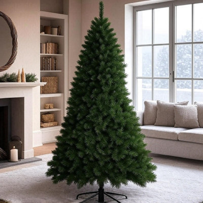 Artificial Christmas TreeRealistic Bushy Xmas Tree With 1800 Tips And Solid Metal Stand For Indoor & Outdoor Decor (10FtGreen) from B&Q