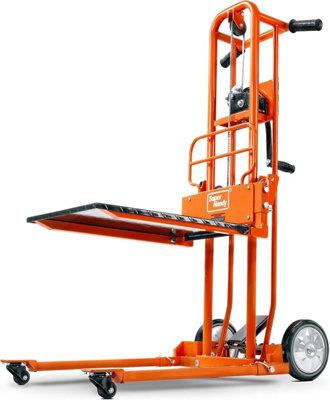 SuperHandy Material Lift Stacker Heavy-Duty 330 Lbs Capacity Manual Winch 40" Lift Height Swivel Casters