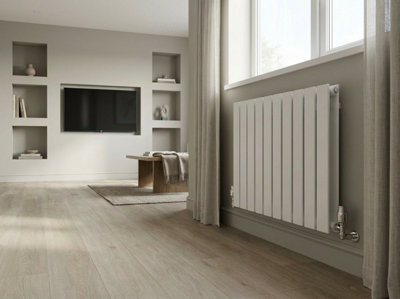 B&Q -  Ethiant  Horizontal Single Flat Panel Radiator 600 Height X 1470 Width White