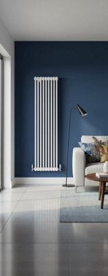 B&Q -  Ethiant  Traditional 2 Column Vertical Radiators 1500 Height X 515 Width 7 Section White