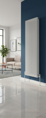 B&Q -  Ethiant  Traditional 3 Column Horizontal Radiators 1500 Height X 515 Width 11 Section In White