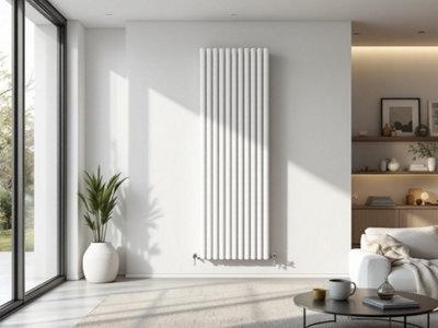 B&Q -  Ethiant  Traditional 3 Column Vertical Radiators 1800 Height X 515 Width 11 Section White