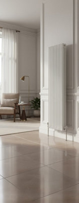 B&Q -  Ethiant Traditional 3 Column Vertical Radiators 1800 Height X 560 Width 12 Section White