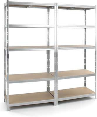  - Edsal Musclerack 5-Tier Heavy Duty Steel Shelving Unit Set Of 2 180 X 90 X 40 Cm 175 Kg Load Per Shelf (875 Kg Bay) 2 X Storage
