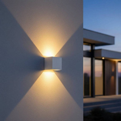 Ultra Beam Lighting Ultrabeam White Outdoor Up And Down Led Wall Light 6 Watt Led 600 Lumens from B&Q
